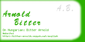 arnold bitter business card